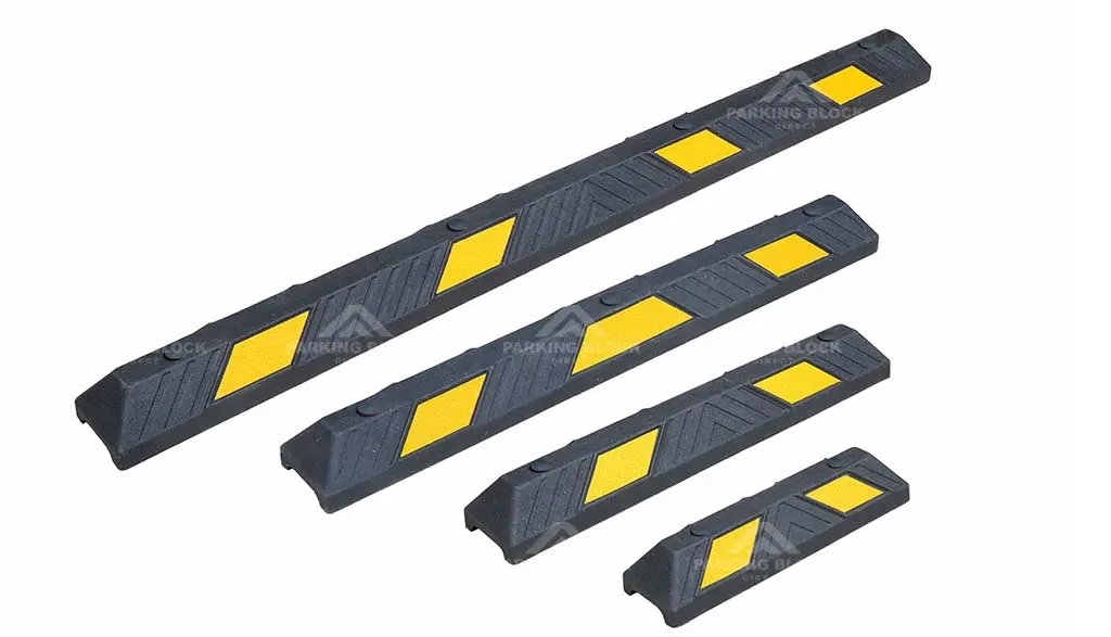 Various Plastic-Rubber composite parking blocks manufactured by Parking Block Direct.